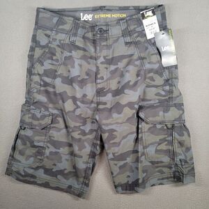 Lee Shorts Men's 29 Green Camo Cargo Shorts Hiking Shorts Slash Pockets Military